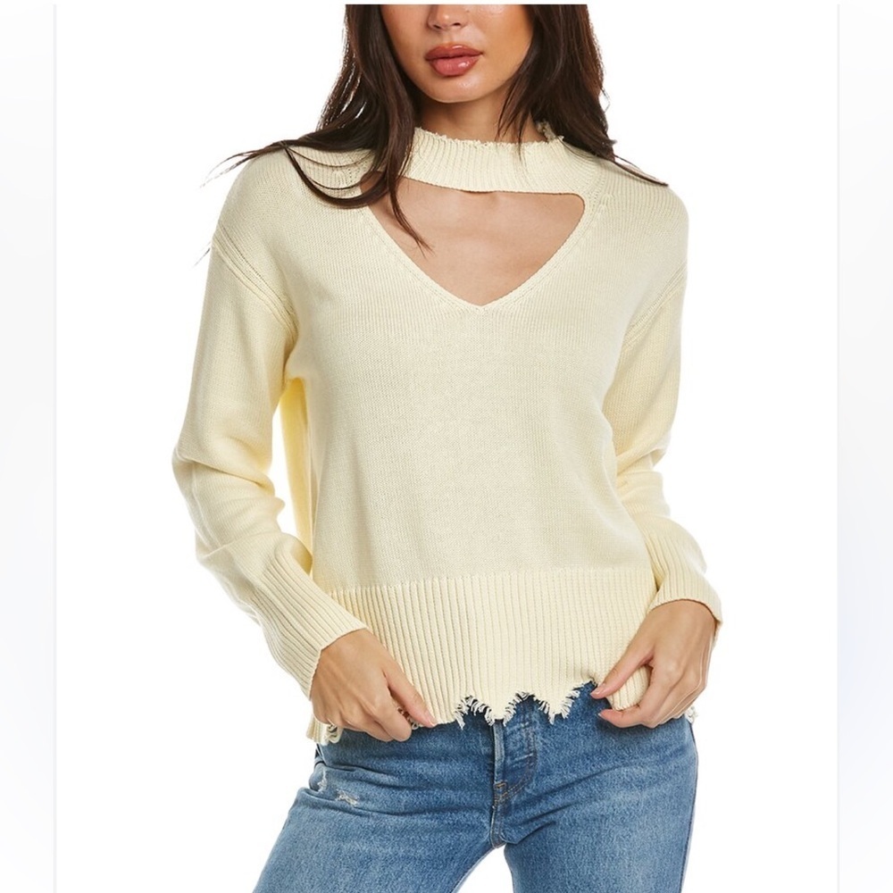 525 America Light Yellow V-Neck Sweater
